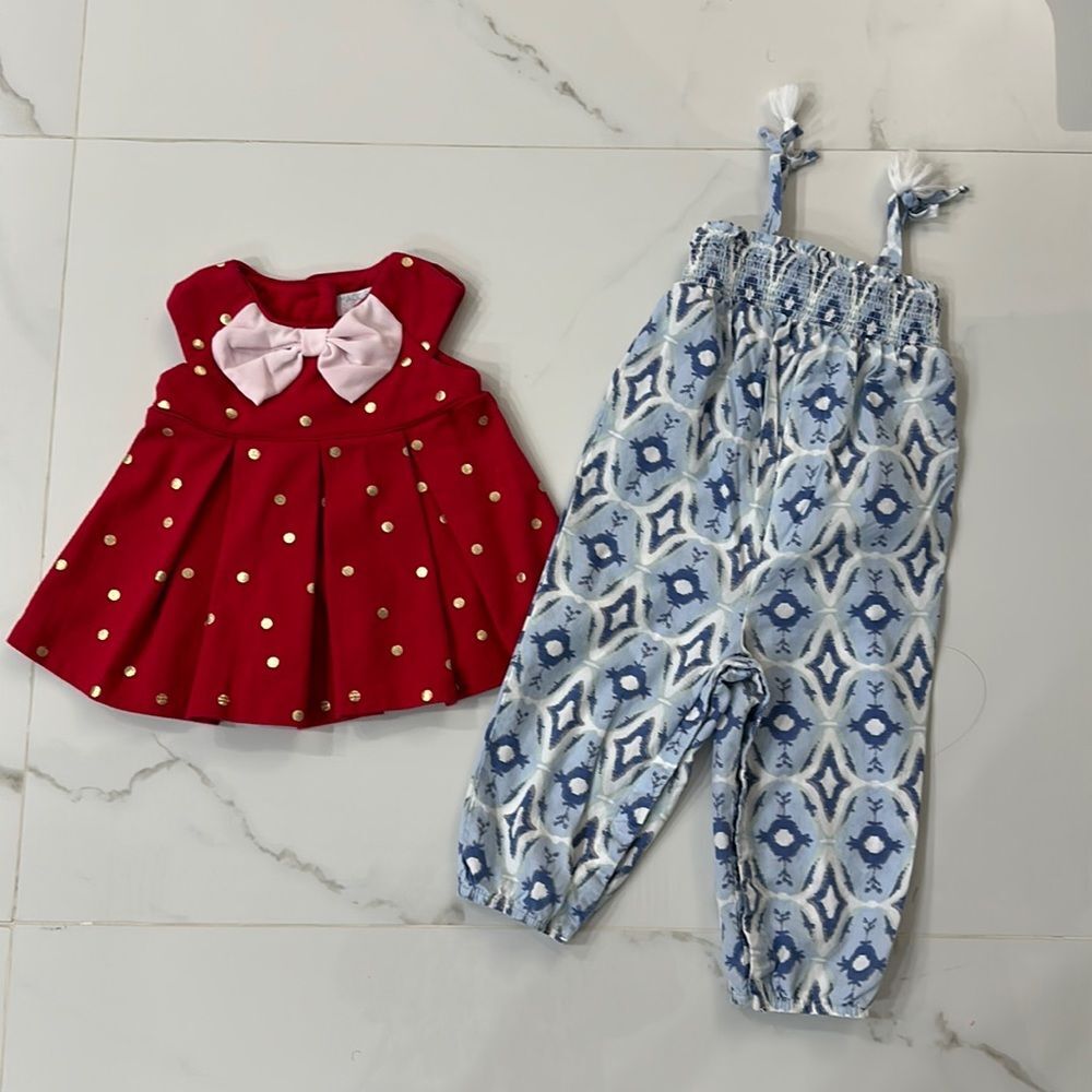 Bundle of 2 Baby gils Cloth (Maggie & Zoe Baby Dress/Rachel Zoe Romper
